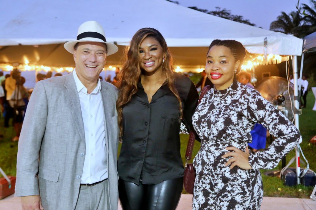 L-R - Public Affairs Officer U.S. Consulate Lagos Joe Kruzich; Founder & CEO of Africa International Film Festival, Chioma Ude; and Cultural Affairs Specialist, U.S. Embassy Abuja at the reception in Lagos.